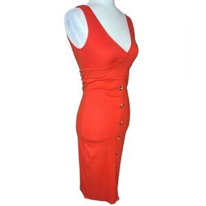 Derek Heart ribbed button front midi dress size Small